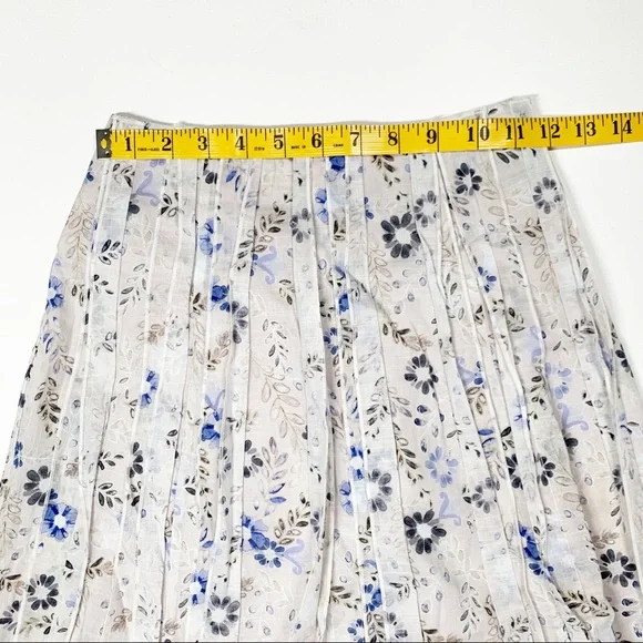 AJE Dellal Midi Skirt Wildflower Floral Print Size US 2 XS (AU 6) White Blue - Picture 4 of 12